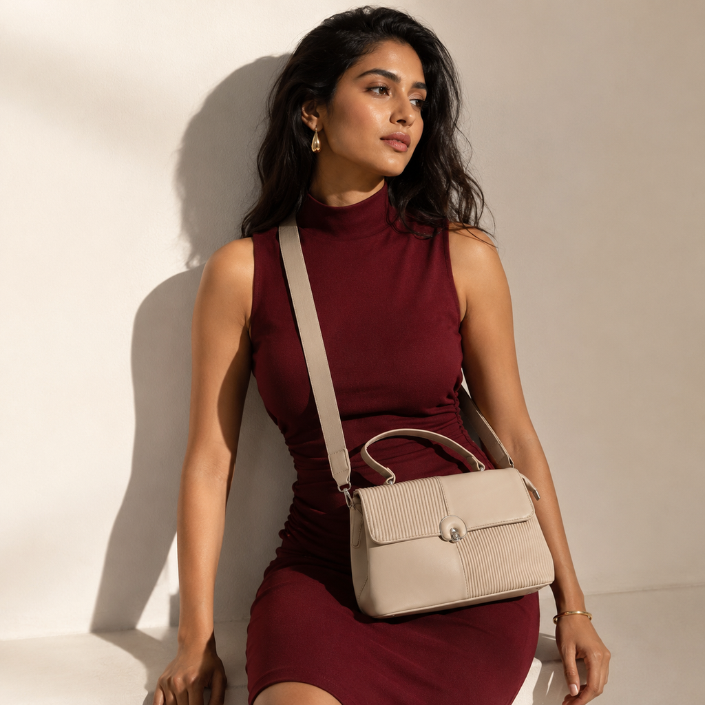 Verona Pleated Top Handle Satchel