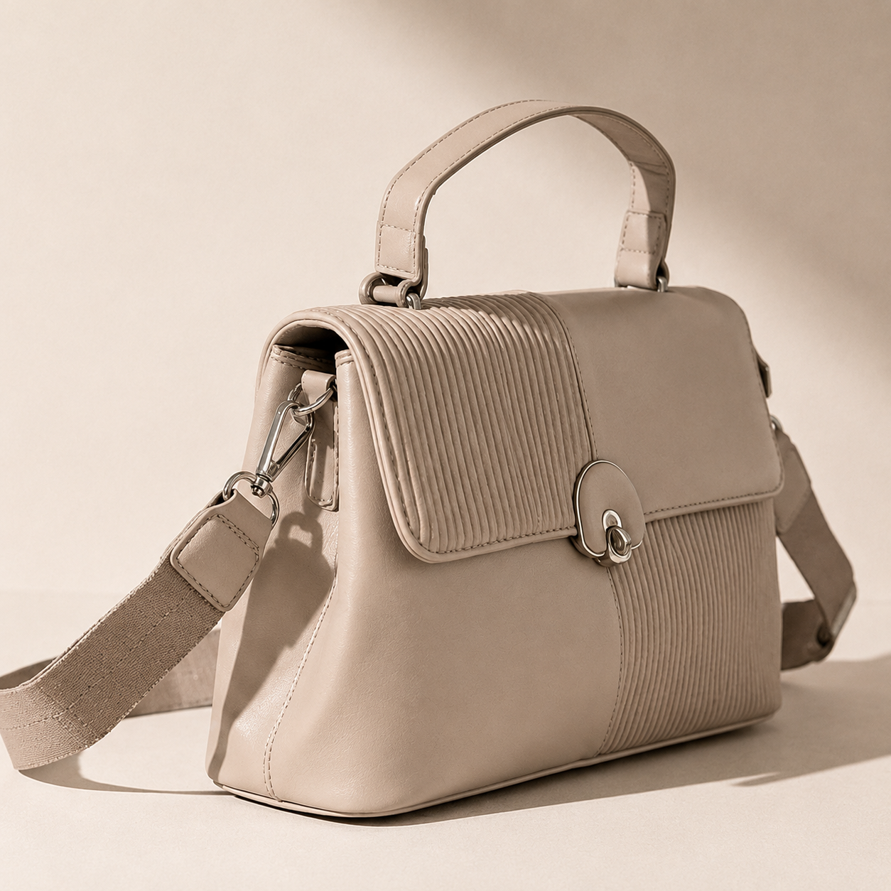 Verona Pleated Top Handle Satchel
