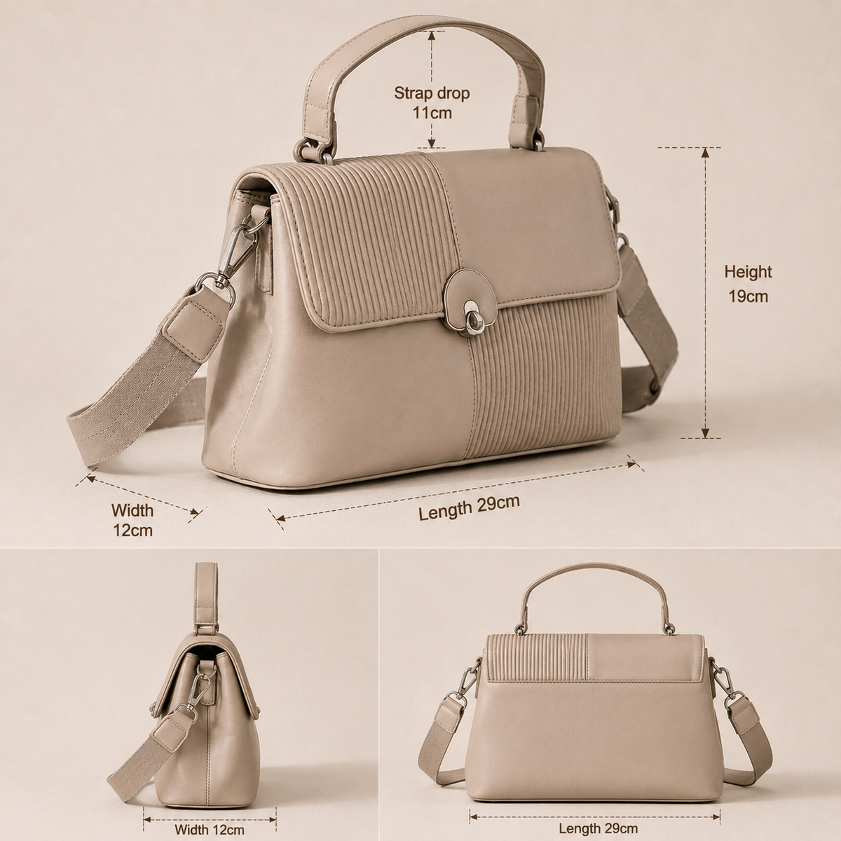 Verona Pleated Top Handle Satchel